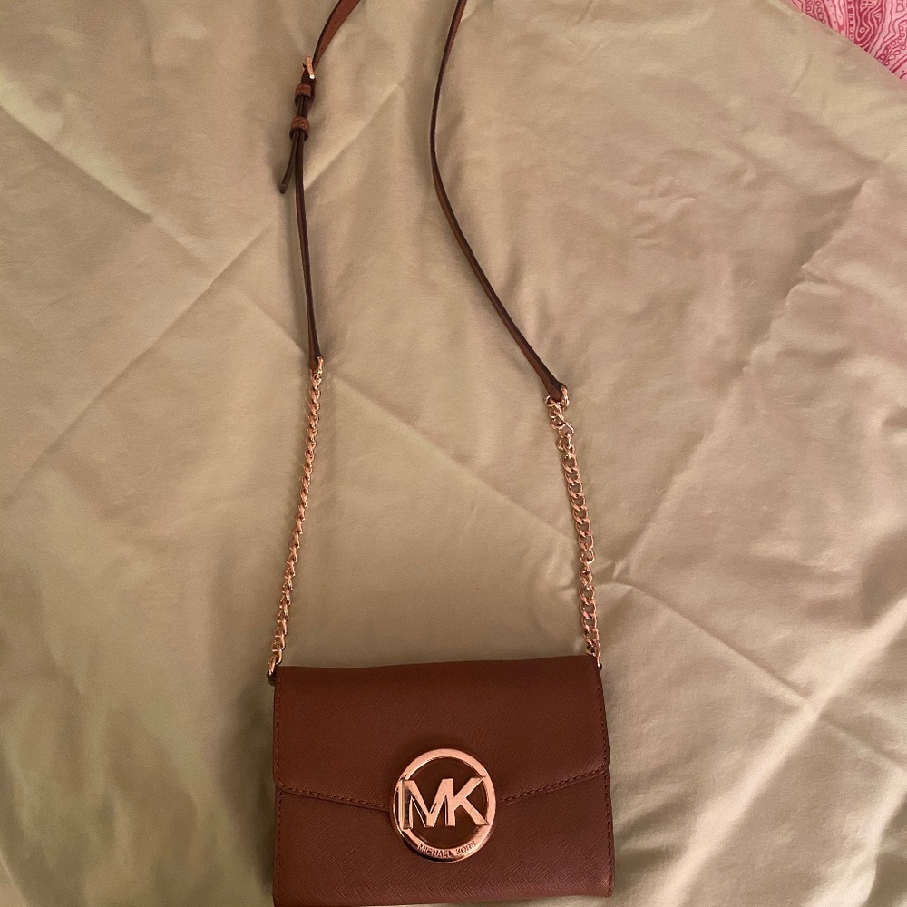 Michael Kors Brown Leather Crossbody Purse